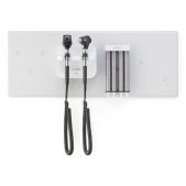 Green Series 777 Integrierte Wandeinheit mit LED Coaxial Ophthalmoskop (11720-L) & MacroView Basic Otoskop inklusive Ohrtrichterspender, mit EU Stecker